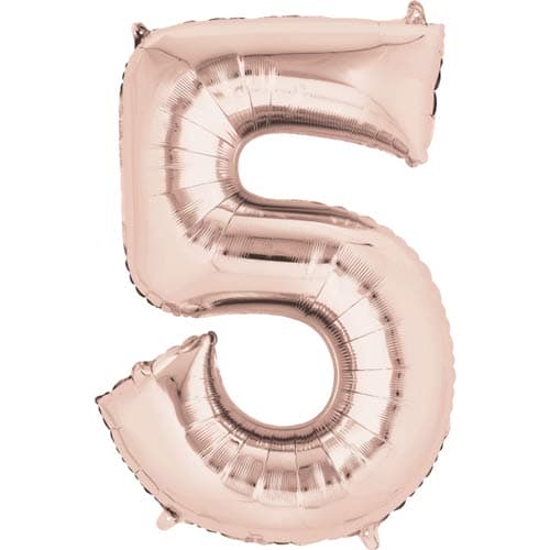 Anagram Rose Gold Number 5 Supershape Balloons