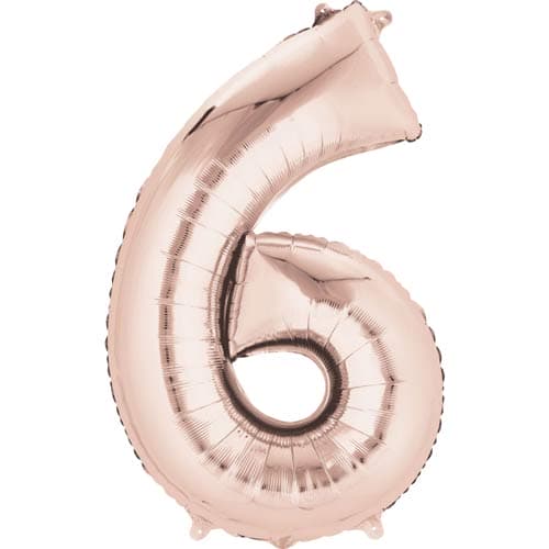 Anagram Rose Gold Number 6 Supershape Balloons