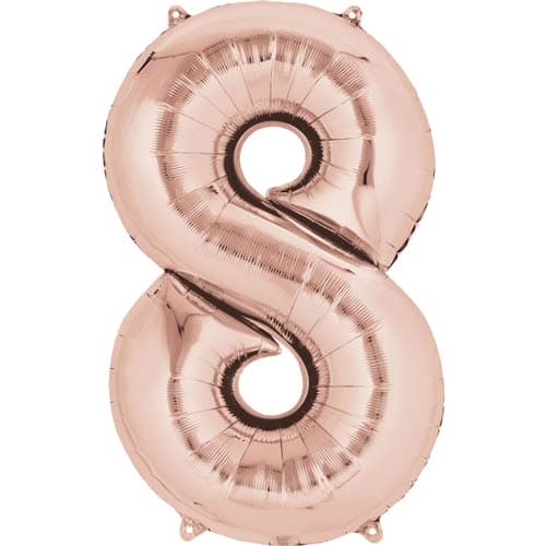 Anagram Rose Gold Number 8 Supershape Balloons