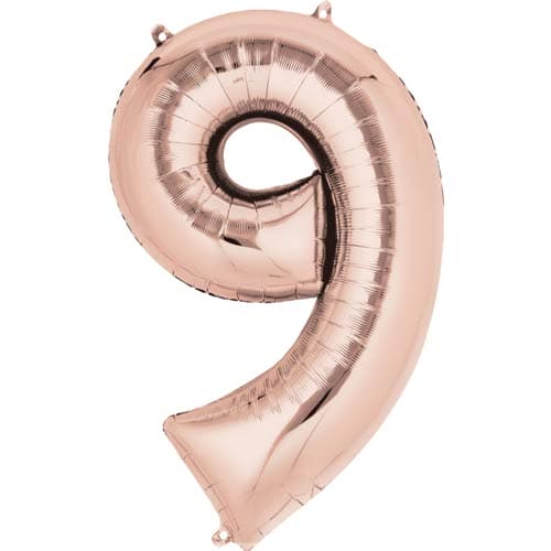 Anagram Rose Gold Number 9 Supershape Balloons