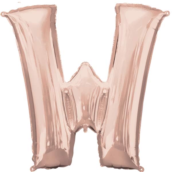 (image for) Rose Gold Letter W Supershape Balloon