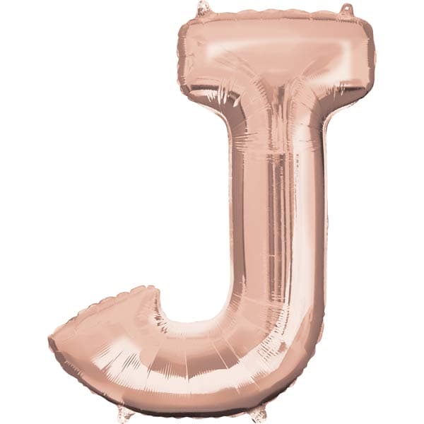 (image for) 16" Rose Gold Letter J Air Fill Balloons