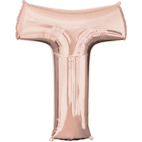 (image for) 16" Rose Gold Letter T Air Fill Balloons
