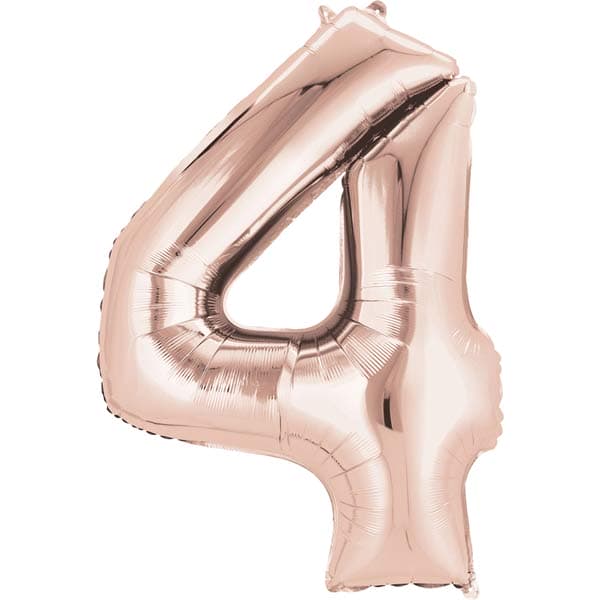 16" Rose Gold Number 4 Air Fill Balloons