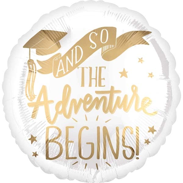 (image for) 18" The Adventure Begins Graduate Foil Balloons