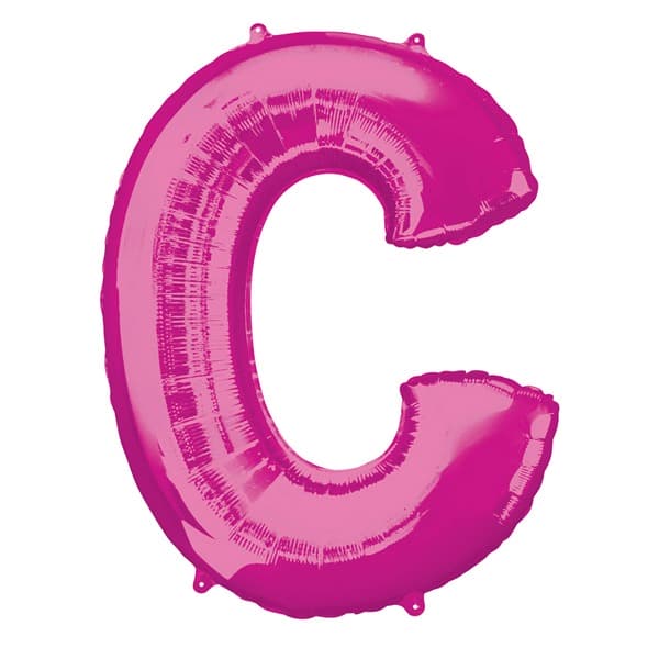 (image for) 16" Pink Letter C Air Fill Balloons