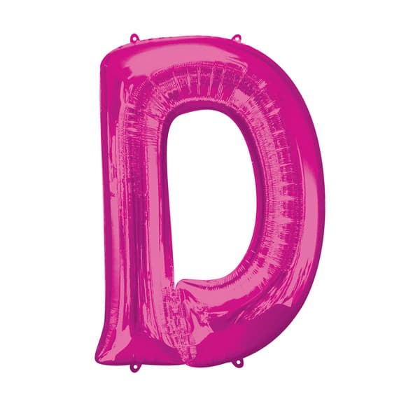 (image for) 16" Pink Letter D Air Fill Balloons