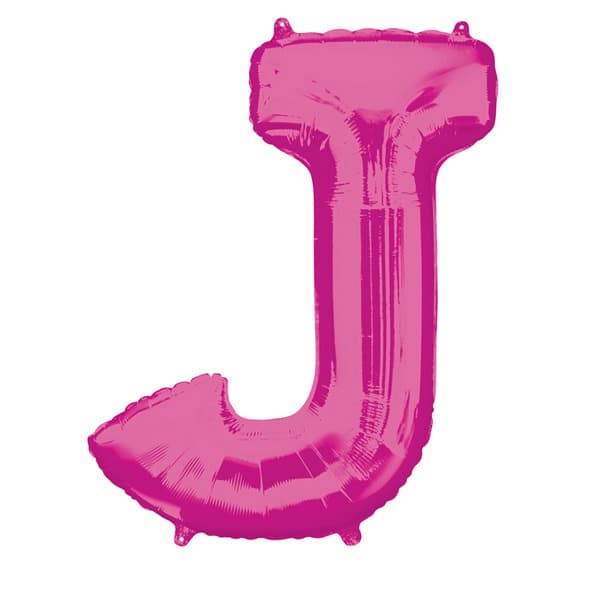 (image for) 16" Pink Letter J Air Fill Balloons