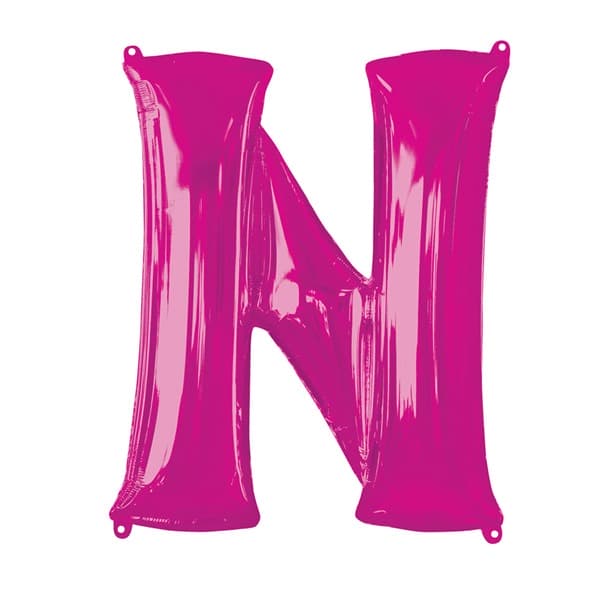 (image for) 16" Pink Letter N Air Fill Balloons