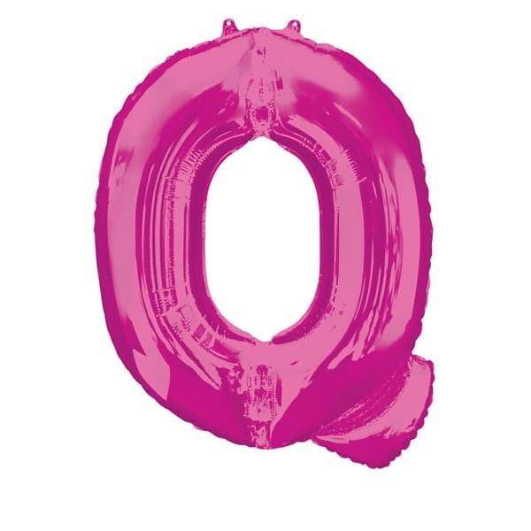 (image for) 16" Pink Letter Q Air Fill Balloons