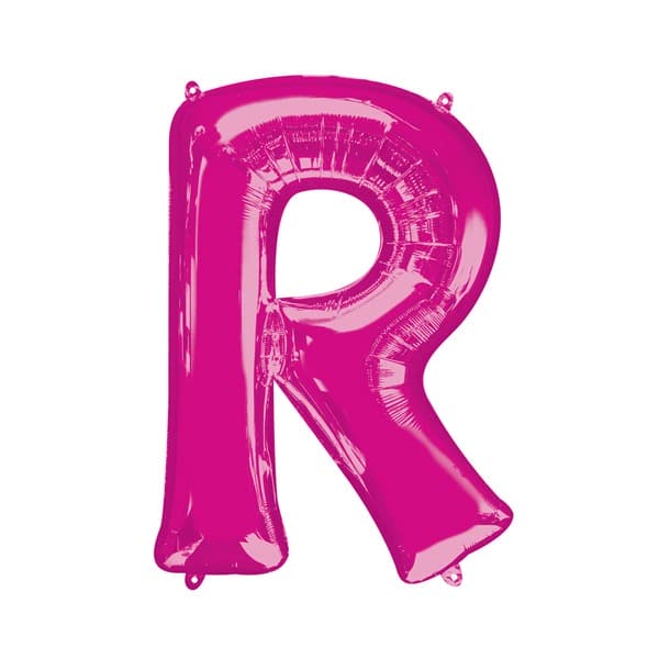 (image for) 16" Pink Letter R Air Fill Balloons
