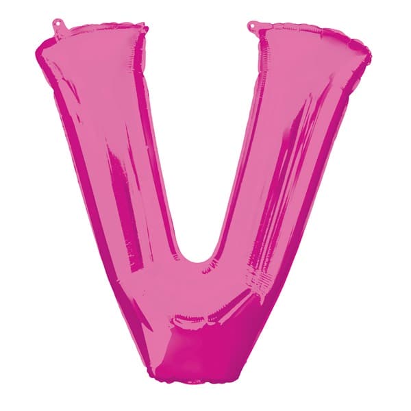 16" Pink Letter V Air Fill Balloons