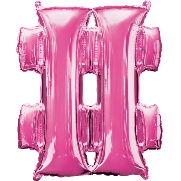 16" Pink Letter Hashtag Air Fill Balloons