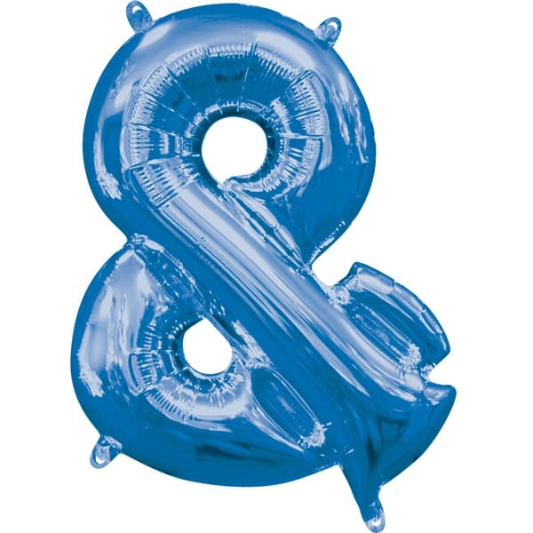 16" Blue Ampersand Air Fill Balloons