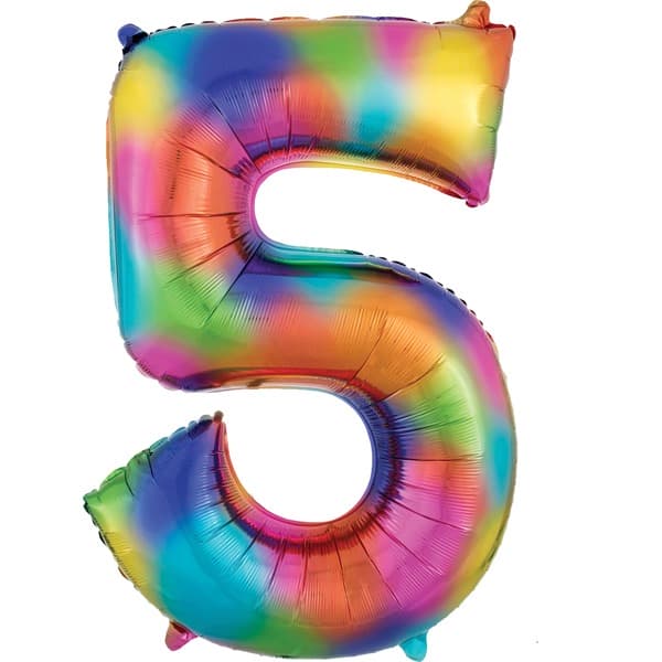 Anagram Rainbow Splash Number 5 Supershape Balloons