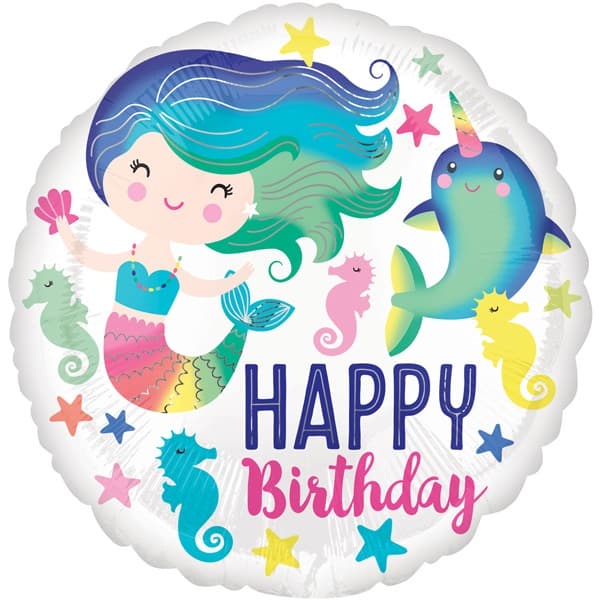 (image for) 18" Happy Birthday Sea Life Foil Balloons