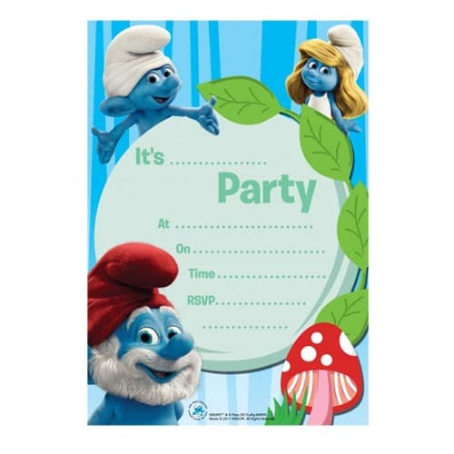 Smurfs Invitations x20
