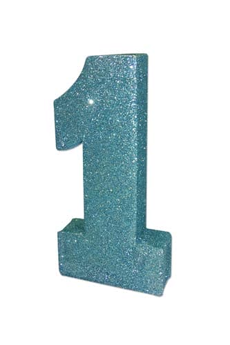 (image for) 1 Light Blue Glitter Table Decoration