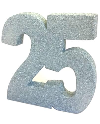 (image for) Silver 25 Glitter Table Decoration