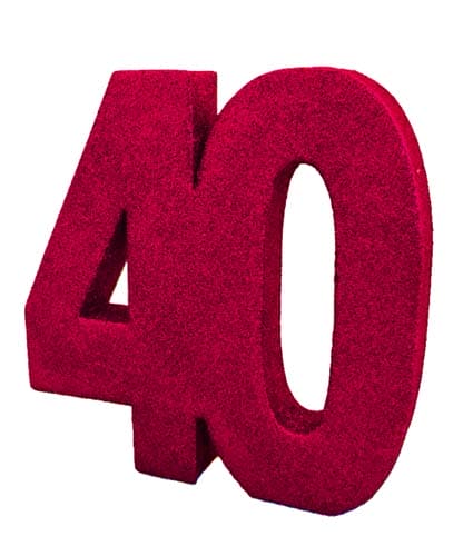 (image for) Ruby 40 Glitter Table Decoration