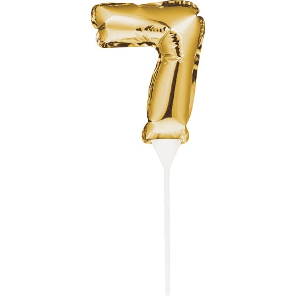 Gold Number 7 Self Inflating Balloon Cake Topper