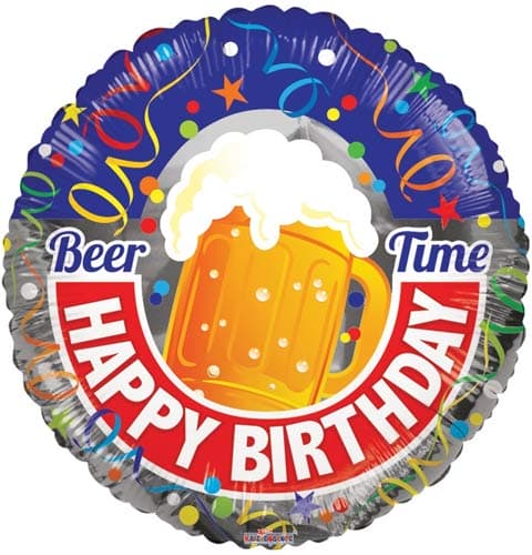 (image for) 18" Happy Birthday Beer Foil Balloons