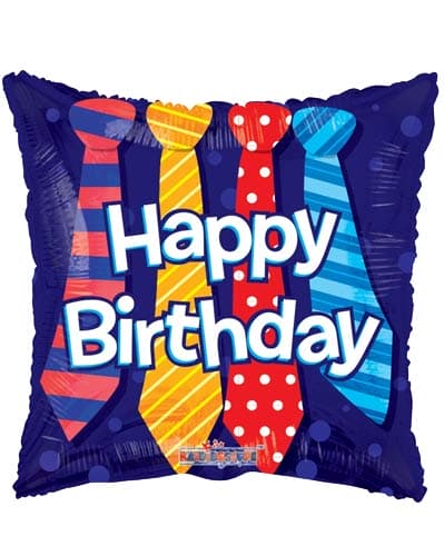 (image for) 18" Happy Birthday Ties Foil Balloons