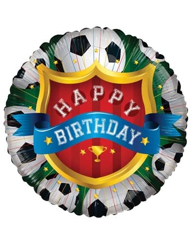 18" Happy Birthday Football Foil Balloons