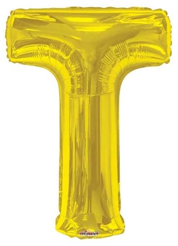 Gold Letter T Supershape Balloons