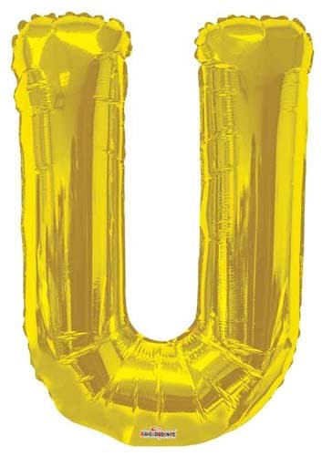 Gold Letter U Supershape Balloons