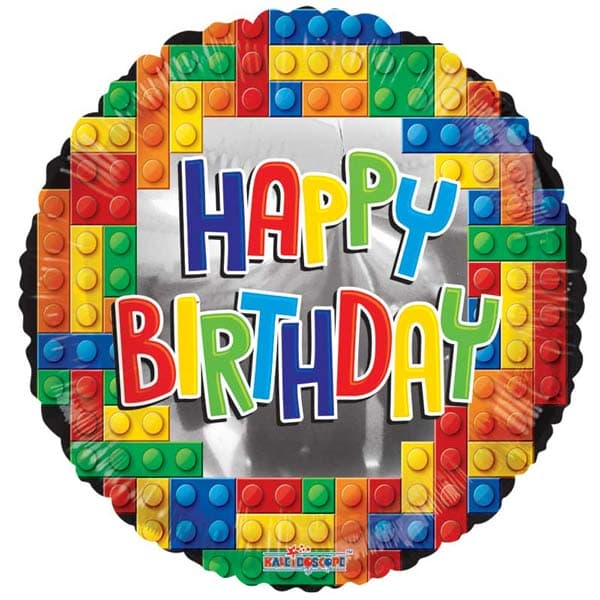 (image for) 18" Happy Birthday Lego Foil Balloons