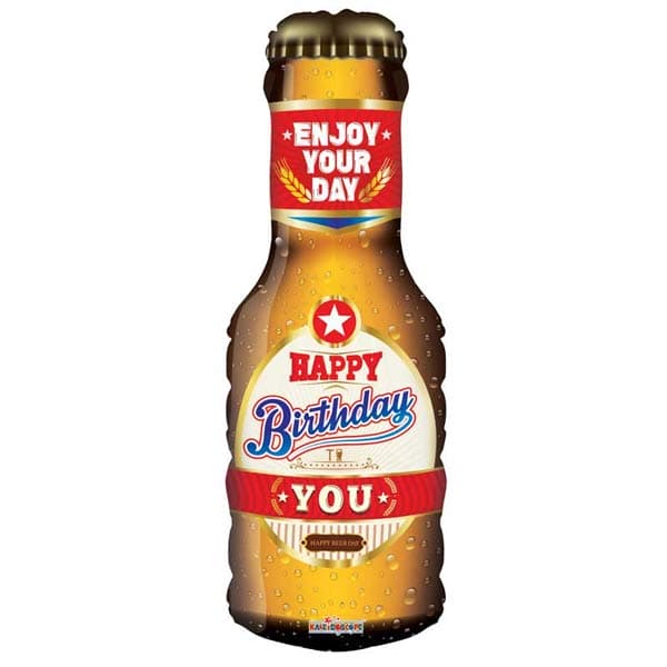Happy Birthday Beer Bottle Supershape Balloons