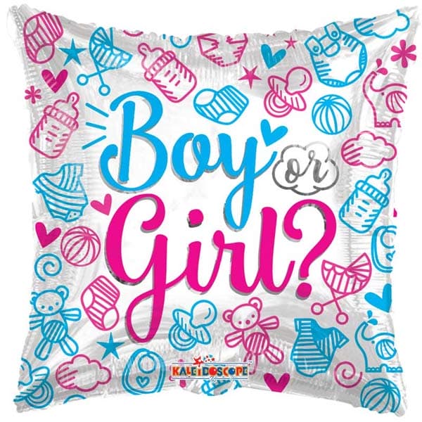 (image for) 18" Boy Or Girl Gender Reveal Foil Balloons