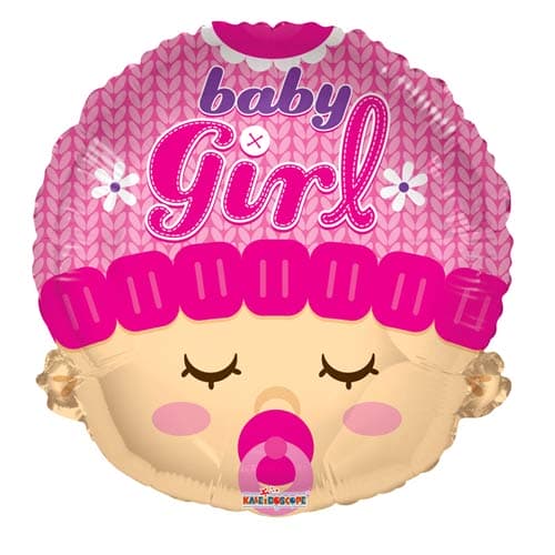 18" Baby Girl Head Shape Foil Balloons