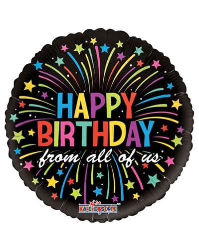 18" Birthday From All Of Us Stars Foil Balloons