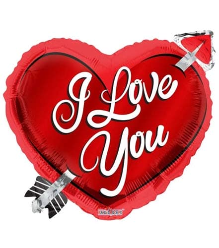 18" Love Heart With Arrow Foil Balloons