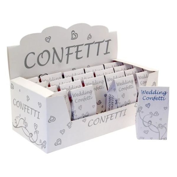 (image for) White & Silver Paper Wedding Confetti x20