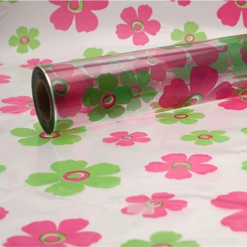 Lime & Pink Fleur Cellophane Florist Film