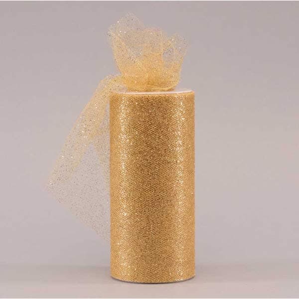 Gold Glitter Tulle 15cm x 23m