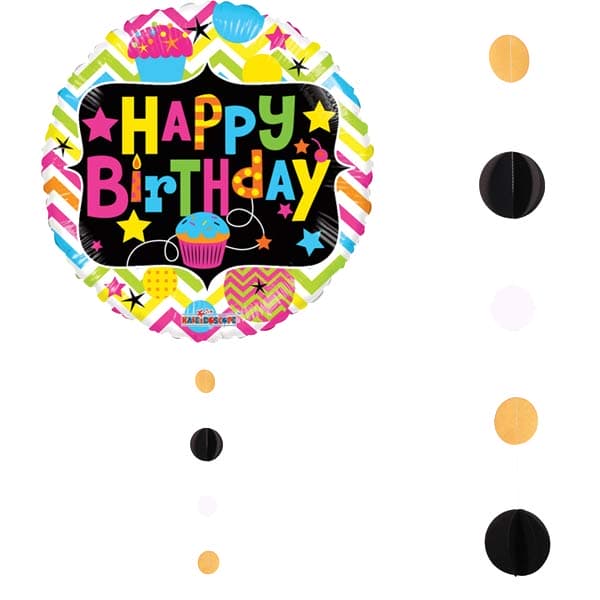 (image for) Black, Gold & Silver Circle Balloon Tails