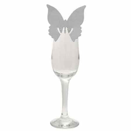 (image for) Silver Butterfly Place Cards x10