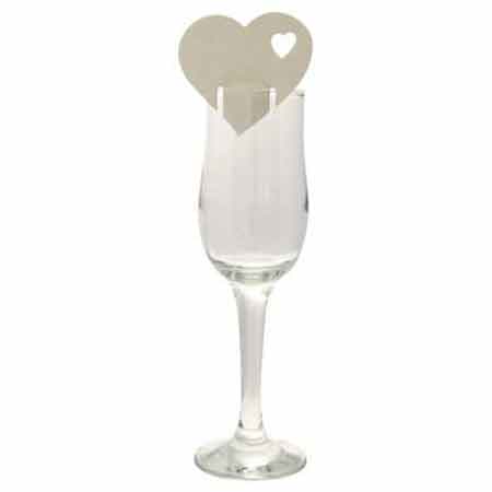 (image for) Ivory Heart Place Cards x10