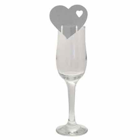 (image for) Silver Heart Place Cards x10