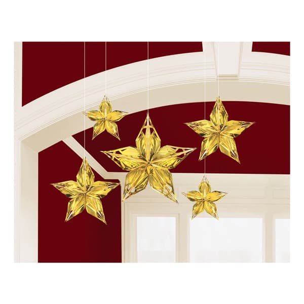 (image for) Hollywood 3D Metallic Stars Hanging Decorations
