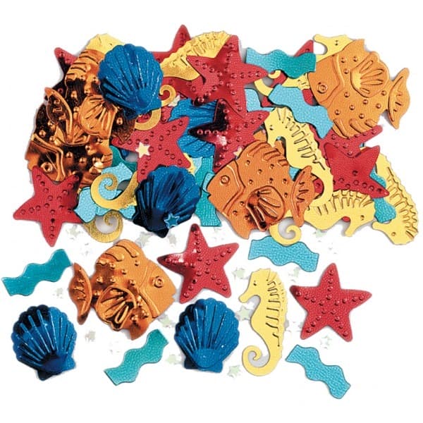 Luau Sea Life Embossed Metallic Confetti