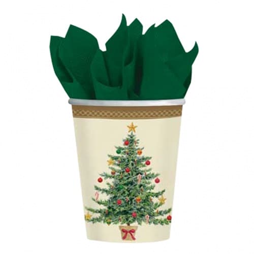 Classic Victorian Tree Paper Cups x8