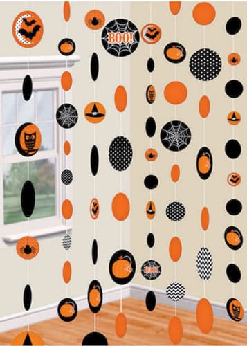 Orange & Black Paper String Decorations