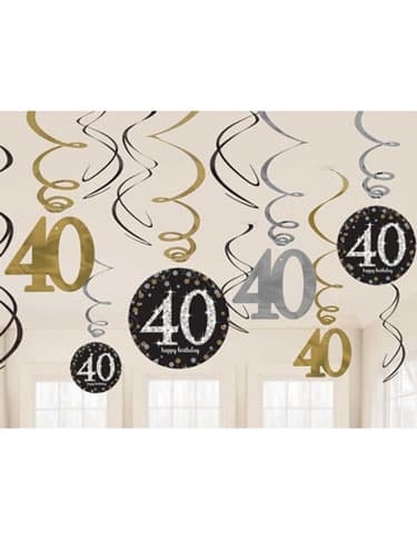 (image for) 40th Gold Celebration Swirl Decoration