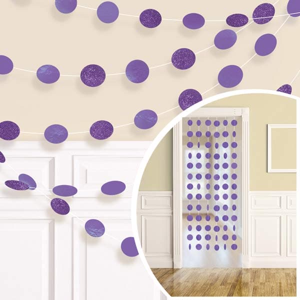(image for) Purple Glitter String Decorations