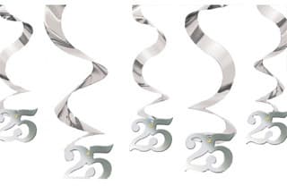(image for) Silver Wedding Anniversary Hanging Swirl Decoration